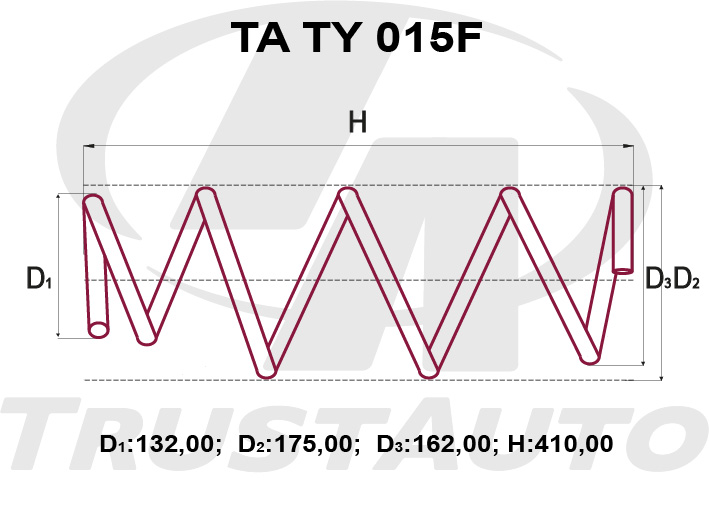 Пружина подвески усиленная (TA) SAI AZK10 (09-)/LEXUS HS250H ANF10 (13-) 48131-7501048131-7505048131-75060 TRUSTAUTO TATY015F